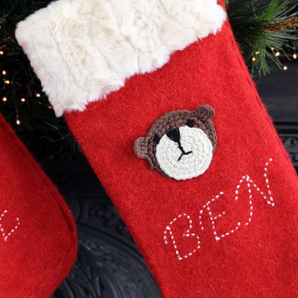 The Special Stocking with Teddy Bear - Santa's Little Workshop