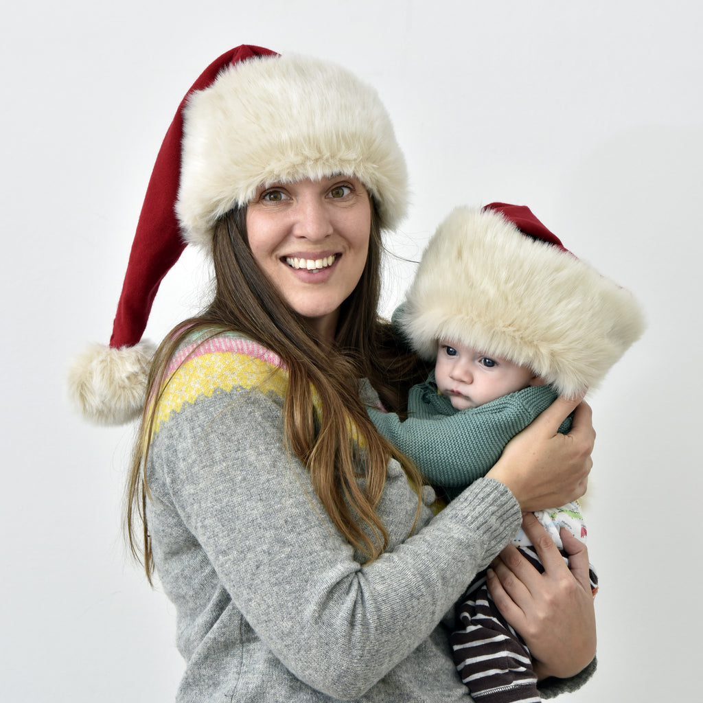 Luxury handmade Christmas Santa hat for all family members, small Santa hats, medium Santa hats and large Santa hat