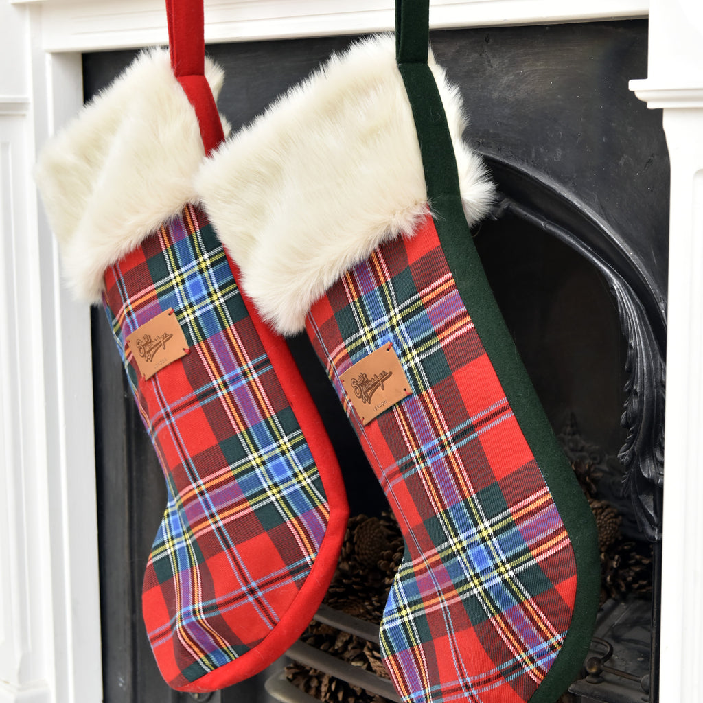 Deluxe Tartan Christmas Stocking handmade with 100% new wool Scottish Tartan