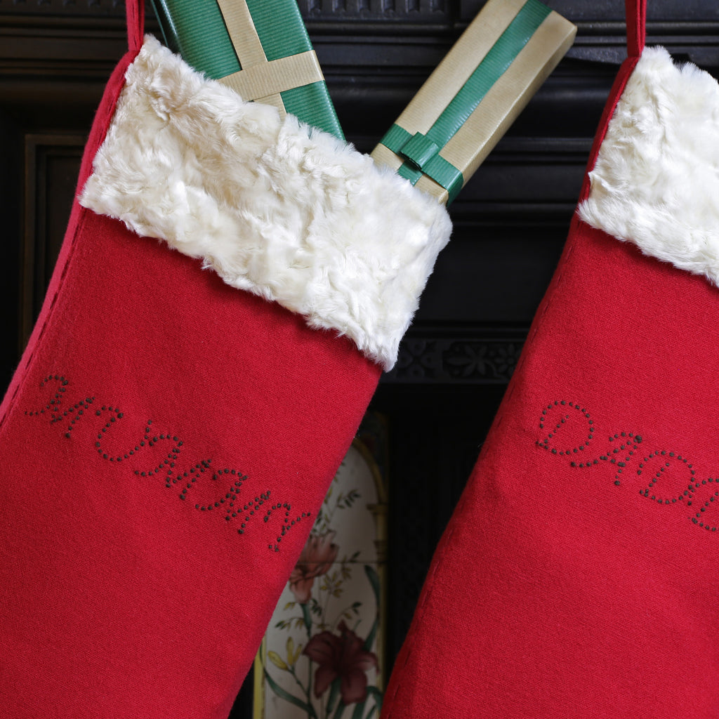 Personalised Large Christmas stocking for mummy and daddy