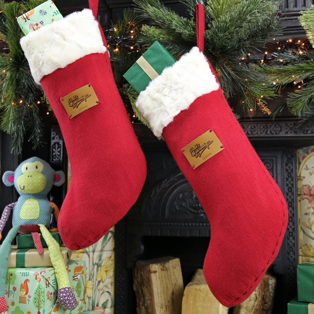 Medium Christmas Stocking - Santa's Little Workshop